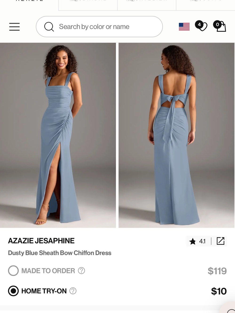 Azazie Bridesmaid Dusty Blue Jesaphine Maxi Dress - A8
